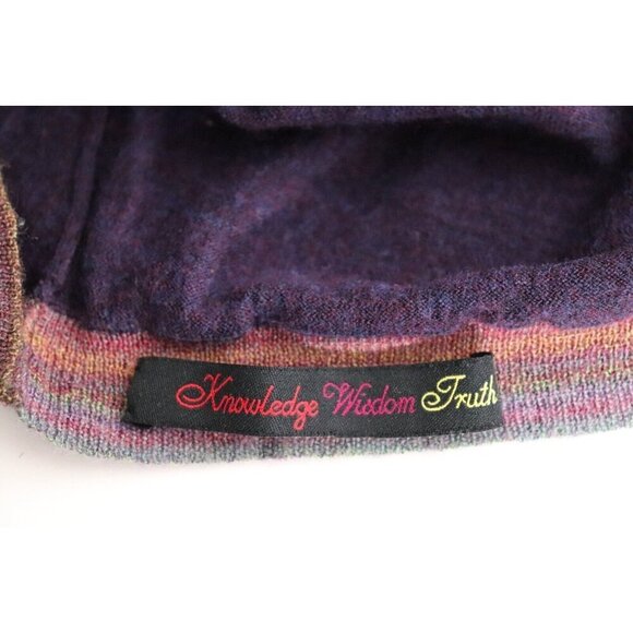 Robert Graham Men’s Large Purple Knowledge Wisdom Truth Sweater V-Neck Wool Knit - Picture 7 of 10